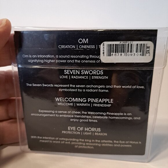 Alex And Ani Set Of 4 Wine Charms *Om *7 Swords *Pineapple *Eye Of Horus New - Picture 3 of 4